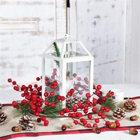 img 1 attached to 🎄 6FT Red Berry Christmas Garland - Artificial Red and Burgundy Berry Garland for Indoor/Outdoor Home Fireplace Decoration during Winter Holiday Season