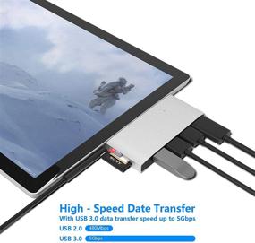 img 2 attached to 🔌 Surface Pro 5/Pro 6 Docking Station USB Hub Adapter with 3 USB 3.0 Ports, SD & TF Card Reader, 4K HDMI Converter | Compatible with Microsoft Surface Pro 6/5 (Not for Surface 3/4/7)