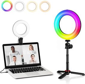 img 4 attached to 💡 Weilisi 6.5'' Ring Light: Powerful Video Conference Lighting for Computers with Mini Tripod, 38 Color Modes, and Webcam Compatibility
