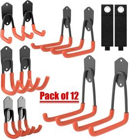 img 2 attached to 🔧 TORACK Garage Hooks: Ultimate Heavy Duty Storage for Power Tools, Garden Tools, and More - 12 Pack