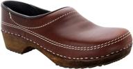 👞 leather swedish closed wooden clogs logo