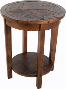 img 4 attached to 🌿 Renew Reclaimed Wood 20" Round End Table, Natural - Sustainability meets Style!