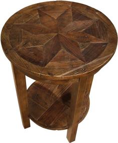 img 1 attached to 🌿 Renew Reclaimed Wood 20" Round End Table, Natural - Sustainability meets Style!