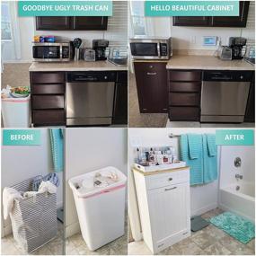 img 1 attached to 🗑️ Wooden Tilt Out Trash Bin Cabinet or Tilt Out Laundry Hamper - Hide Trash, Maximize Countertop Space, Pets-proof! Streamlined Assembly Process!