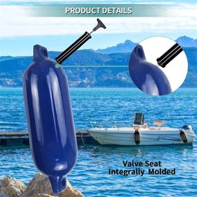 img 1 attached to Sailortenx Boat Fenders 4 Pack: 4.5'' x 16'' Inflatable Ribbed Marine Boat Fender with Fender Lines, Needles, and Pump - Twin Eyes Bumpers for Small Sailboat Docking