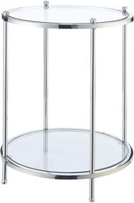 img 4 attached to Enhanced SEO: Clear Glass / Chrome 2 🔍 Tier Round End Table by Convenience Concepts Royal Crest