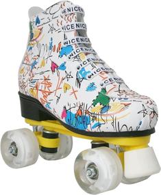 img 2 attached to 🎁 Premium Shiny Roller Skates for Women and Men - NIKINER Classic Four-Wheel Roller Skates for Teens, Youth, and Adults