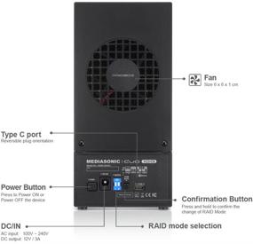 img 3 attached to 📁 Mediasonic ProRaid USB 3.1 10Gbps Dual Bay SATA Hard Drive Enclosure – USB 3.1 Gen 2 10Gbps / USB-C/USB Type C (HUR5-SU31C+)