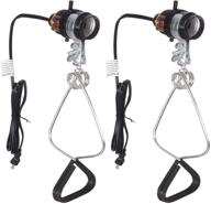 🔌 simple deluxe 2-pack 18/2-gauge brooder and heat clamp lamp with bakelite socket 150 watt 6 feet cord - hiwkltclampsocketx2, black logo