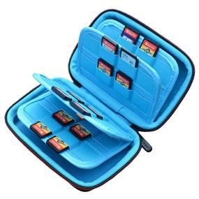 img 3 attached to 🎮 Ultimate Protective Solution: Premium Game Storage Case for 64 Nintendo Switch Games Cartridges, Switch Game Card Holder, and SanDisk SD Memory Cards - Black/Blue