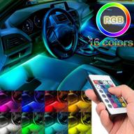 sunva car interior lights: 4pcs 48 led multi-color music glow neon strip lights - wireless remote control, under dash lighting - dc12v logo