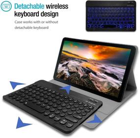 img 2 attached to 🔌 REAL-EAGLE Galaxy Tab S5e 2019 Backlit Keyboard Case - Full Protection, 7 Color Backlights, Detachable Wireless Keyboard - Black