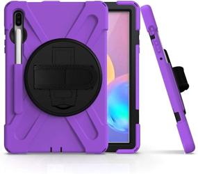 img 1 attached to Galaxy Tab S7 Plus 12.4 Case – KIQ Shockproof Cover with Dual-Layer Protection, Kickstand, Handstrap, Shoulderstrap, Sling – Shield Purple for Samsung Galaxy Tab S7+ 2020 SM-T970