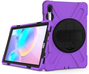 img 2 attached to Galaxy Tab S7 Plus 12.4 Case – KIQ Shockproof Cover with Dual-Layer Protection, Kickstand, Handstrap, Shoulderstrap, Sling – Shield Purple for Samsung Galaxy Tab S7+ 2020 SM-T970