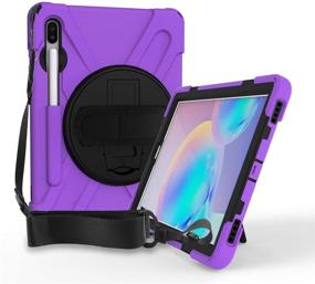 img 3 attached to Galaxy Tab S7 Plus 12.4 Case – KIQ Shockproof Cover with Dual-Layer Protection, Kickstand, Handstrap, Shoulderstrap, Sling – Shield Purple for Samsung Galaxy Tab S7+ 2020 SM-T970