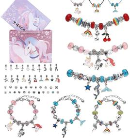 img 4 attached to 🎁 Gasince Charm Bracelet Making Kit: Perfect Jewelry DIY Kit for Girls - Ideal Birthday & Christmas Gift for Ages 6-8