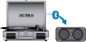 img 1 attached to 📻 Victrola Ultimate Bluetooth Переносной проигрыватель пластинок в чемодане: потоковая передача винила к любому Bluetooth-динамику с 3-х скоростным проигрывателем!