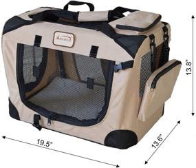 img 1 attached to 🐱 Armarkat PC201B Beige Pet Carrier with Multiple Pockets