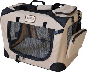 img 4 attached to 🐱 Armarkat PC201B Beige Pet Carrier with Multiple Pockets