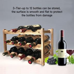 img 3 attached to 🍷 Stylish and Space-Saving KALINCO Wine Rack for 12 Bottles - Ideal Countertop Storage Solution for Home Kitchen, Bar, Pantry, and Cabinets