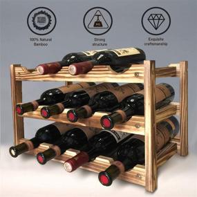 img 1 attached to 🍷 Stylish and Space-Saving KALINCO Wine Rack for 12 Bottles - Ideal Countertop Storage Solution for Home Kitchen, Bar, Pantry, and Cabinets