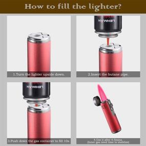 img 1 attached to Torch Lighter Set with Quad Jet Flame, Windproof Butane Lighter and Puncher, Cigar Cutter - Butane Not Included