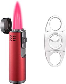 img 4 attached to Torch Lighter Set with Quad Jet Flame, Windproof Butane Lighter and Puncher, Cigar Cutter - Butane Not Included