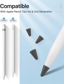 img 3 attached to 🖊️ MoKo,​ наконечники для карандаша (10 штук) на Apple Pencil 1-го и 2-го поколения - серый силиконовый легкий защитный чехол для рисования и письма - защитная крышка для истирания и предотвращения скольжения ручки