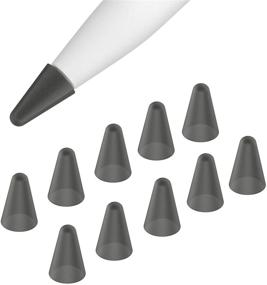 img 4 attached to 🖊️ MoKo,​ наконечники для карандаша (10 штук) на Apple Pencil 1-го и 2-го поколения - серый силиконовый легкий защитный чехол для рисования и письма - защитная крышка для истирания и предотвращения скольжения ручки