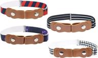 👧 designer comfort kids no buckle belt (4-pack) - elastic stretch fit for boys and girls, supporting independent toddlers logo