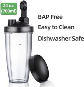 img 3 attached to 🥤 La Reveuse Personal Blender for Shakes and Smoothies - 1000 Watt Power with 24 oz BPA Free Portable Travel Bottle - Dishwasher Safe (Silver)