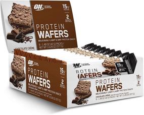 img 2 attached to 🍫 Optimum Nutrition High Protein Wafer Bars - Low Sugar, Low Fat, Low Carb Dessert Chocolate Bars, 13.29 Oz, 9 Count