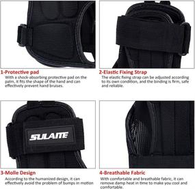 img 2 attached to 🛷 LALATECH Skating Wrist Guards with Impact Protection - Fitted Brace for Snowboarding, Skating, Street Racing, Motocross, Mountain Biking, and Weightlifting Support