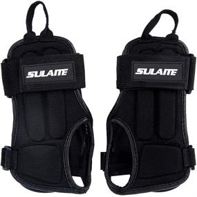 img 4 attached to 🛷 LALATECH Skating Wrist Guards with Impact Protection - Fitted Brace for Snowboarding, Skating, Street Racing, Motocross, Mountain Biking, and Weightlifting Support