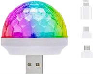 mini usb disco light - voice control dj strobe light for stage, parties, christmas, halloween, home interior - portable led car usb ambient light (white) логотип