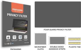 img 1 attached to 🔒 Four Guard 14.0 Inch Privacy Screen Filter - Blue Light Reduction, Anti Glare, Anti Scratch Protector Film