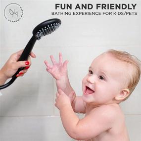 img 3 attached to 🚿 8-inch Black Rainfall Shower Head with Handheld Attachment Combo - High Pressure, Adjustable Head - Rain Shower Head Massager - 5 Setting - High Pressure Spray Hand Shower