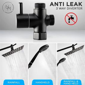 img 2 attached to 🚿 8-inch Black Rainfall Shower Head with Handheld Attachment Combo - High Pressure, Adjustable Head - Rain Shower Head Massager - 5 Setting - High Pressure Spray Hand Shower