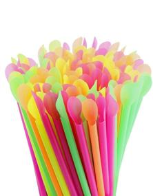 img 4 attached to DEEBF Sno Cone Straws Disposable Plastic