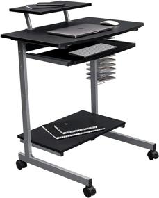 img 3 attached to 🖥️ Space-Saving Graphite Computer Cart with Storage - Techni Mobili Compact Solution