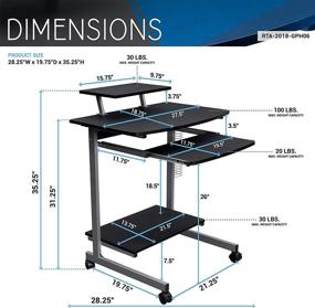 img 1 attached to 🖥️ Space-Saving Graphite Computer Cart with Storage - Techni Mobili Compact Solution