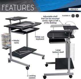 img 2 attached to 🖥️ Space-Saving Graphite Computer Cart with Storage - Techni Mobili Compact Solution