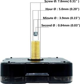 img 2 attached to ⏰ Youngtown 12888 High Torque Clock Replacement Movement - Black Hands, 1/2 Inch Max Dial Thickness, 59/64 Inch Shaft Length