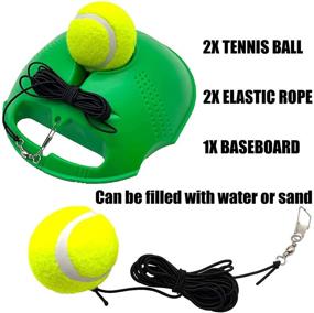 img 3 attached to 🎾 TaktZeit Tennis Trainer: Improve Your Game with the Self Training Rebound Baseboard and 2 String Balls