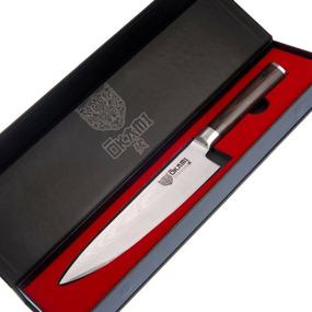 img 3 attached to Okami Knives 8-inch Japanese Damascus Stainless Steel Chef Knife - High Carbon Sharp Kitchen Cutlery, Lightweight & Ergonomic Gyuto