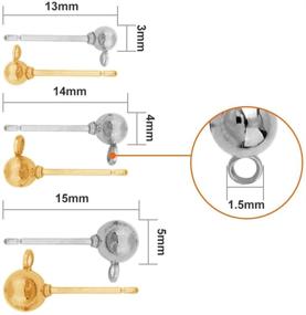 img 2 attached to 📿 Set of 300 Hypoallergenic Ball Earring Studs with 300 Rubber Safety Backs – Ideal for DIY Jewelry Making