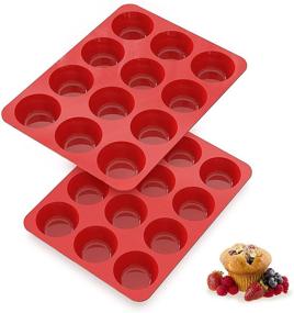 img 4 attached to Nonstick Silicone Muffin Pans with 12 Cups, 2.5-inch Cupcake Pan - Set of 2 - SILIVO Muffin Tin, Silicone Baking Molds for Homemade Muffins, Cupcakes, Quiches, Frittatas - 12 Cup Muffin Tray