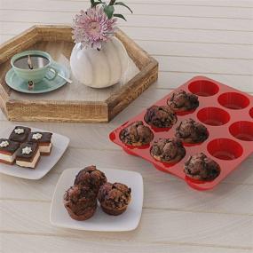 img 3 attached to Nonstick Silicone Muffin Pans with 12 Cups, 2.5-inch Cupcake Pan - Set of 2 - SILIVO Muffin Tin, Silicone Baking Molds for Homemade Muffins, Cupcakes, Quiches, Frittatas - 12 Cup Muffin Tray