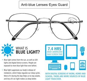 img 2 attached to 👓 DOOViC 4 Pack Fashion Metal Frame Reading Glasses: Blue Light Blocking, Anti-Eyestrain Computer Readers for Women and Men (1.50 Strength) – Spring Hinge Design