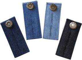 img 3 attached to ZEFFFKA Denim Waist Extender Button for Jeans and 👖 Skirt - Convenient Metal Buttons (4 pcs) in Assorted Colors